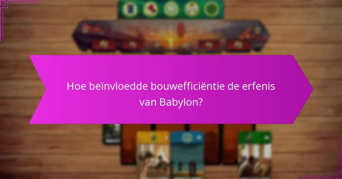 Hoe droeg bouwefficiëntie bij aan de architectuur van Babylon?