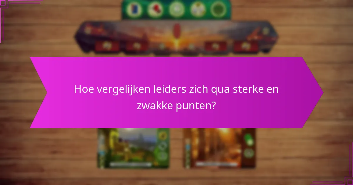 Hoe vergelijken leiders zich qua sterke en zwakke punten?